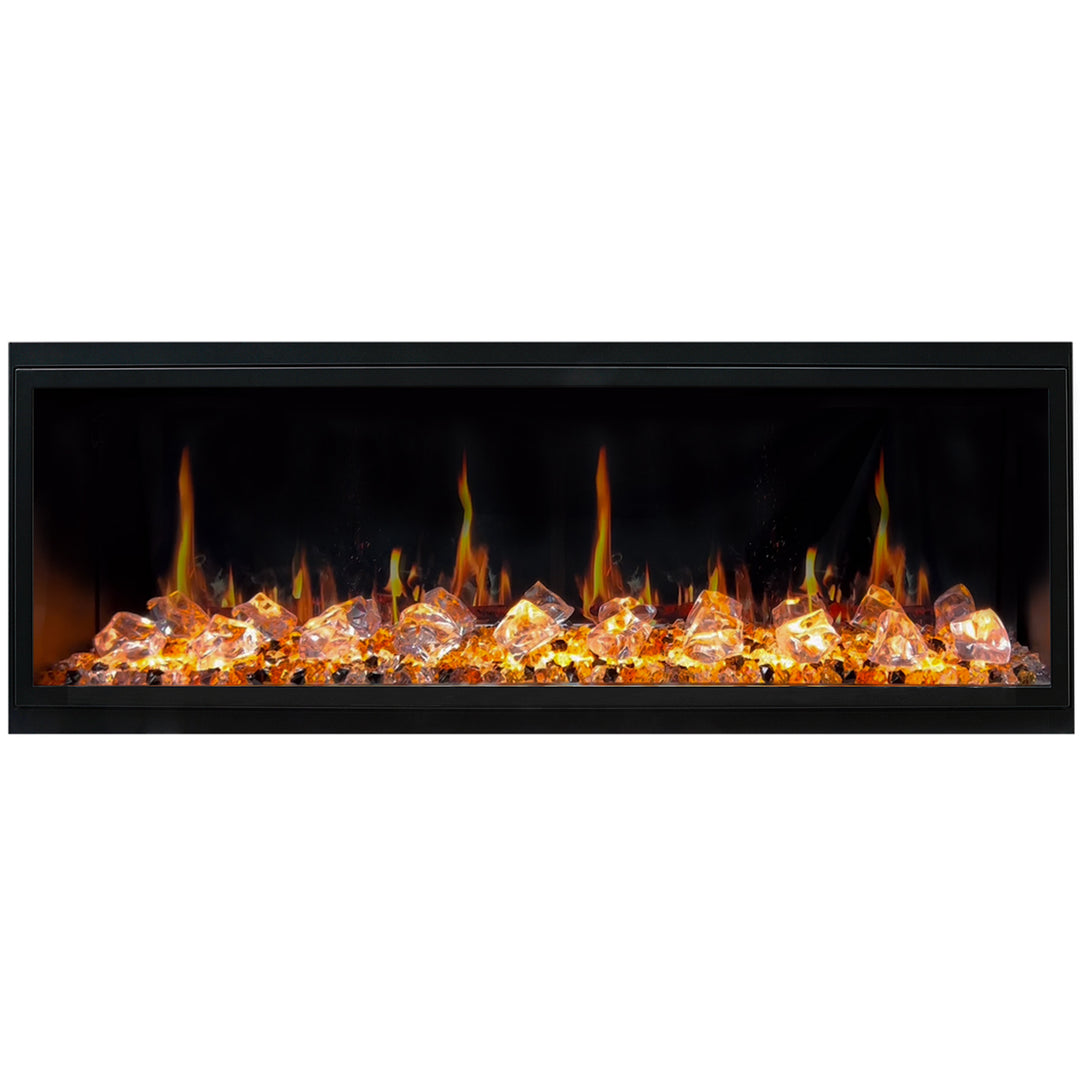 Litedeer Homes® Latitude 55" Built-in Electric Fireplace + Crushed Ice Rocks