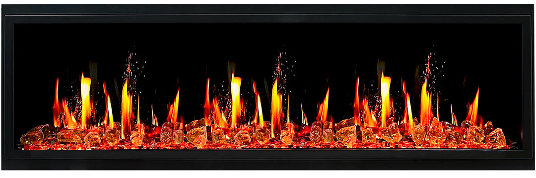 Litedeer Homes® Latitude 65" Ultra Slim Built-in Electric Fireplace + Reflective Fire Glass