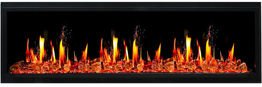 Litedeer Homes® Latitude 65" Ultra Slim Built-in Electric Fireplace + Reflective Fire Glass