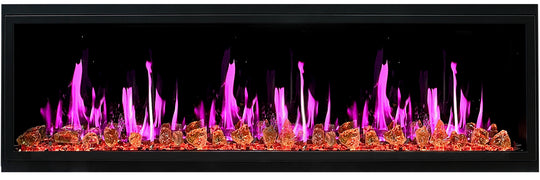 Litedeer Homes® Latitude 65" Ultra Slim Built-in Electric Fireplace + Reflective Fire Glass