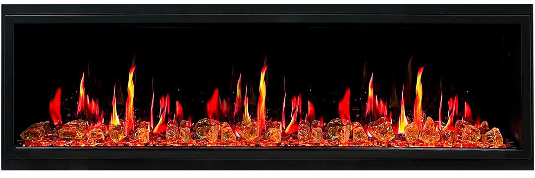 Litedeer Homes® Latitude 65" Ultra Slim Built-in Electric Fireplace + Reflective Fire Glass