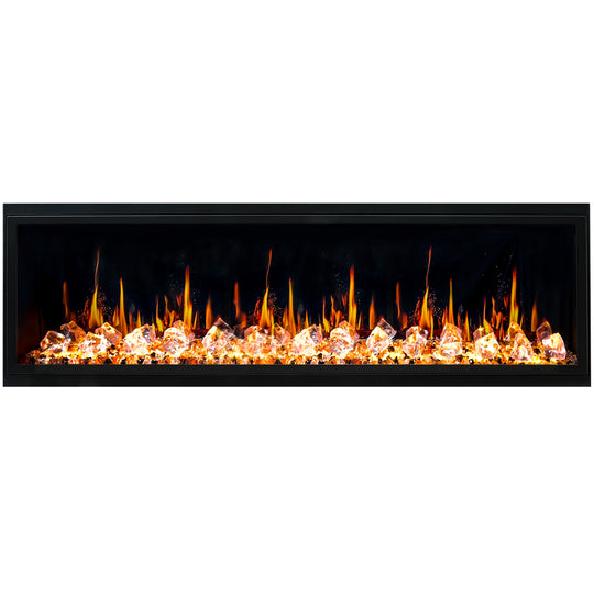 Litedeer Homes® Latitude 65" Ultra Slim Built-in Electric Fireplace + Crushed Ice Rocks
