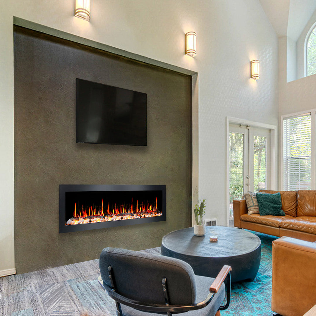 Litedeer Homes® Latitude II 68-in Smart Wall Mount Electric Fireplace