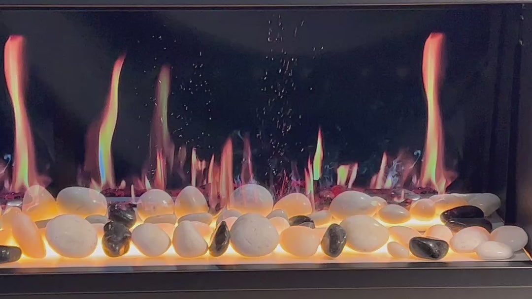 Litedeer Homes® Latitude 65" Ultra Slim Built-in Electric Fireplace + Crushed Ice Rocks